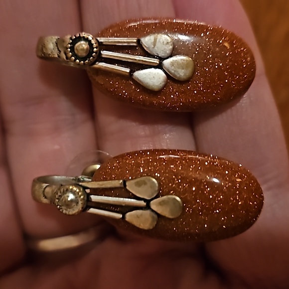 Goldstone earrind and bracelet set - Picture 2 of 6